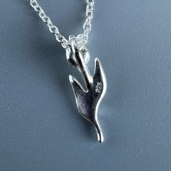 Sterling Silver Rose Necklace - Picture 4 of 7